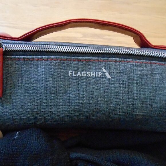 American Airlines Gray Flagship Wash/Amenity Canvas Kit: Socks, Eye Mask, Dental - Picture 1 of 4